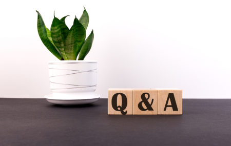 Questions and answers lettering on wooden cubes